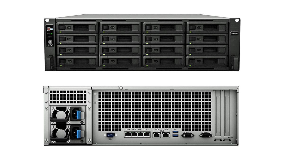 Synology RackStation RS4021xs+ front and rear