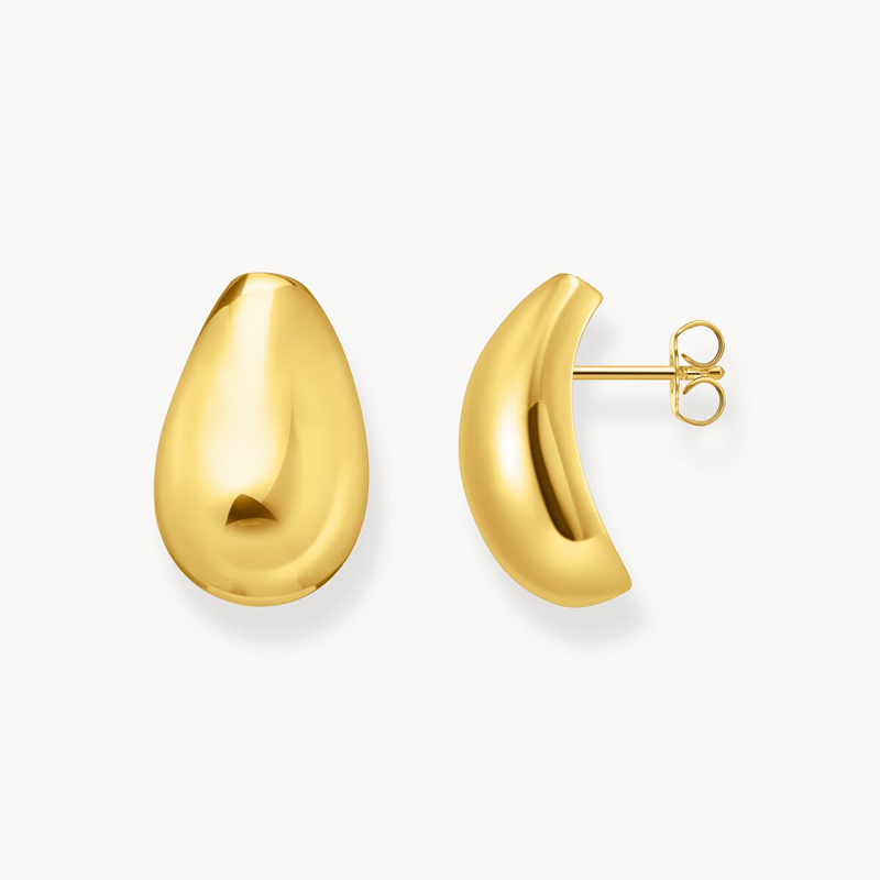 Gold tear drop earrings, Thomas Sabo