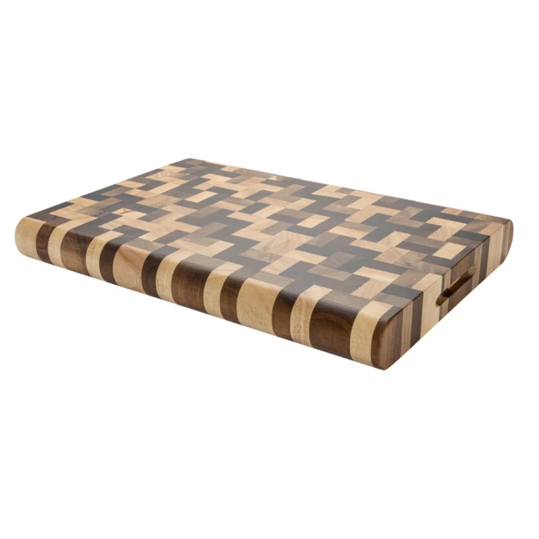 Rockingham Forge Multi-Wood Rectangular Curved Edge Chopping Board