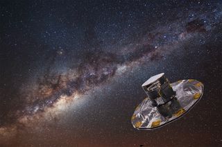 Artist's concept of the European Space Agency's Gaia spacecraft mapping stars in the Milky Way galaxy. Gaia may discover 70,000 exoplanets if its mission continues for 10 years, researchers have found.