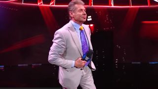 Vince McMahon addresses the crowd at SmackDown