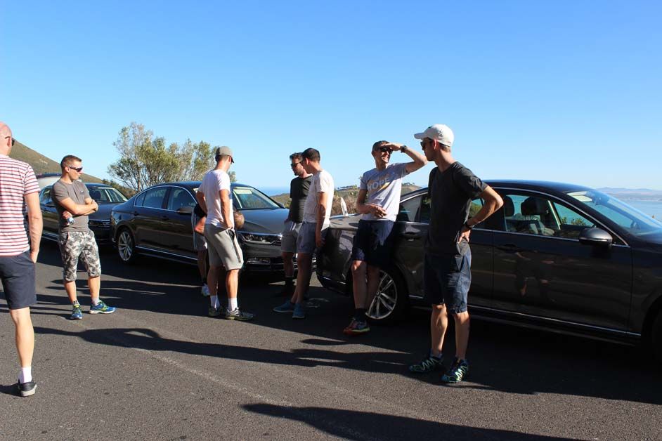 The team gathers for the start of the hike