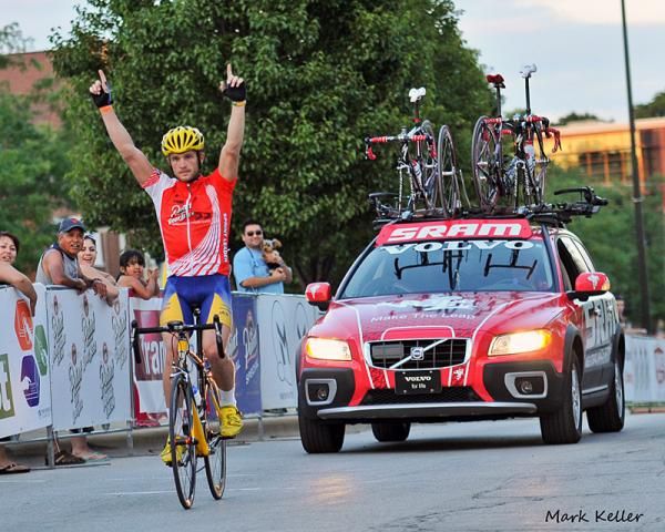 Jay Thomson won the Elgin Cycling Classic road race.