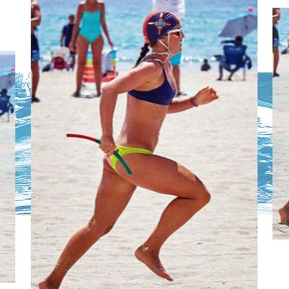 Bikini, Clothing, Volleyball, Swimwear, Beach volleyball, Leg, Undergarment, Net sports, Thigh, Fun,
