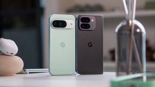 Pixel 9 Pro Fold next to Pixel 9