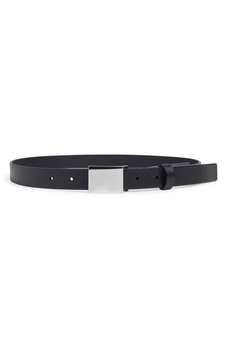 Plaque Buckle Leather Belt
