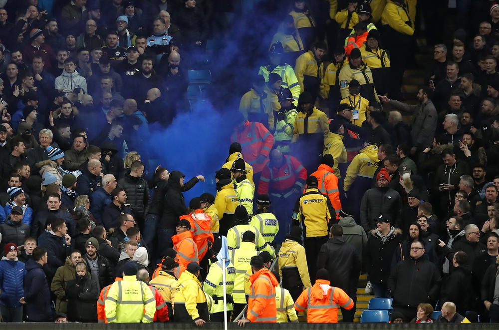 a closer look at the atmosphere inside the etihad as man city defeated man utd fourfourtwo