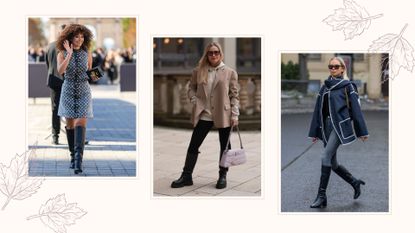 three women showing how to style knee-high boots