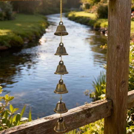 Metal Wind Chime 19'' - Durable Bronze Outdoor Decor for Gardens, Terraces, &amp;amp; Home | Soothing Sounds for Relaxation Bronze