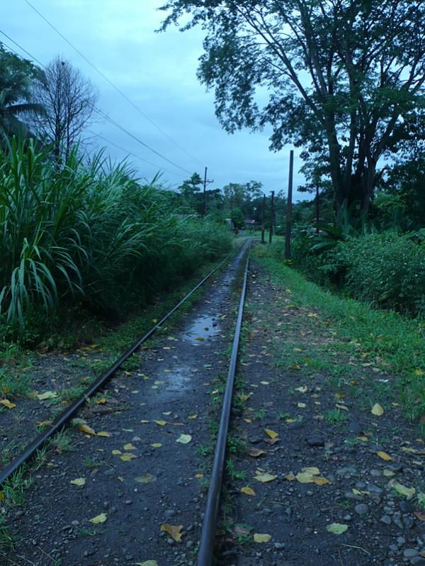 Part of the railroad tracks were the going was pretty smooth