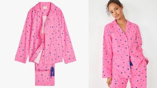 Hush pink pajamas set with blue stars