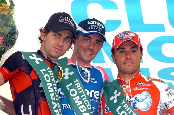Mauro Santambrogio (BMC), Francesco Gavazzi (Lampre) and Luca Paolini (Acqua e Sapone)