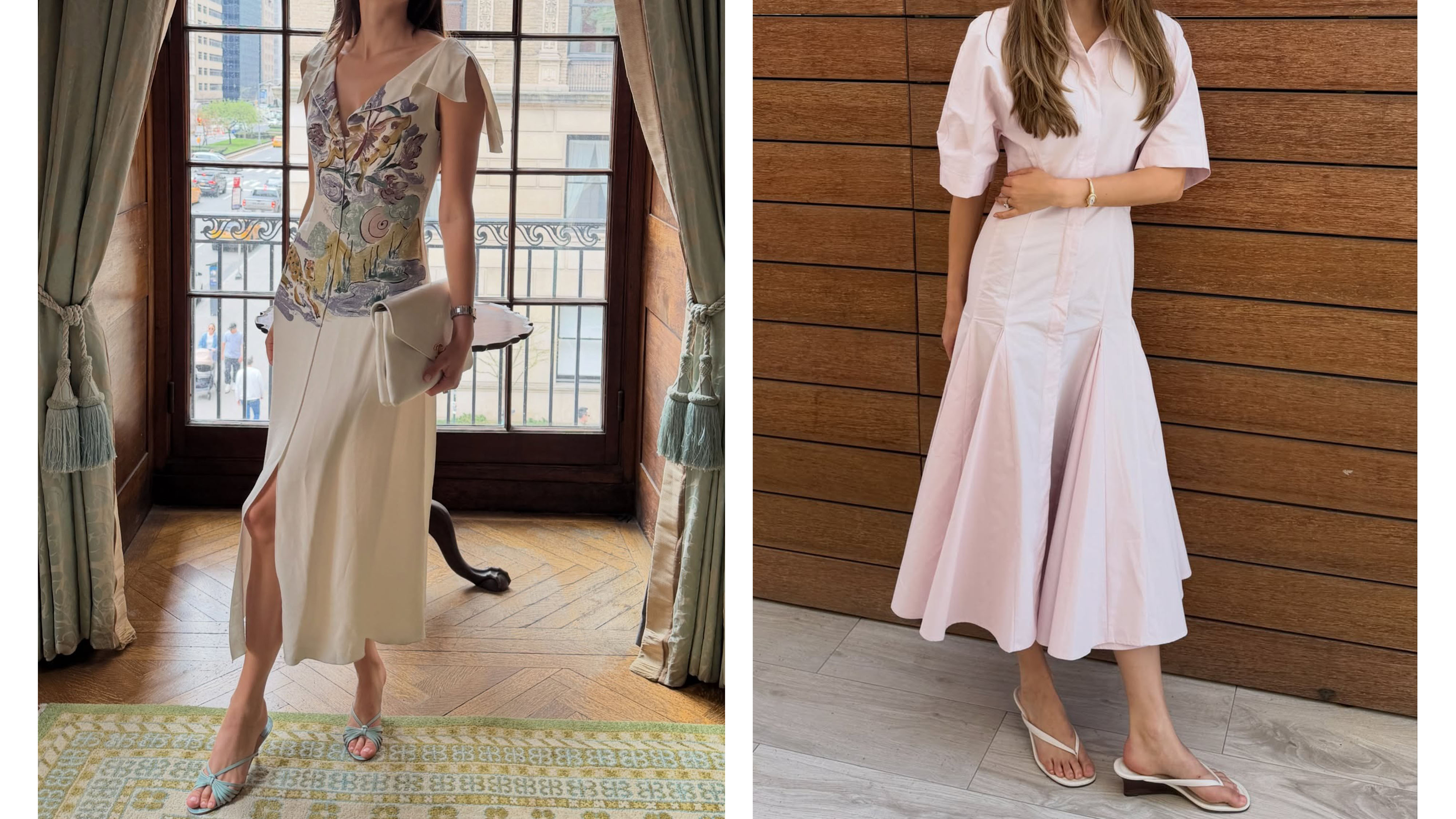 Sara Walker in pretty bridal shower dresses
