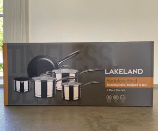 Lakeland Stainless Steel Pan Set in a box