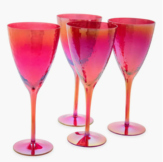 Red luster wine glasses.