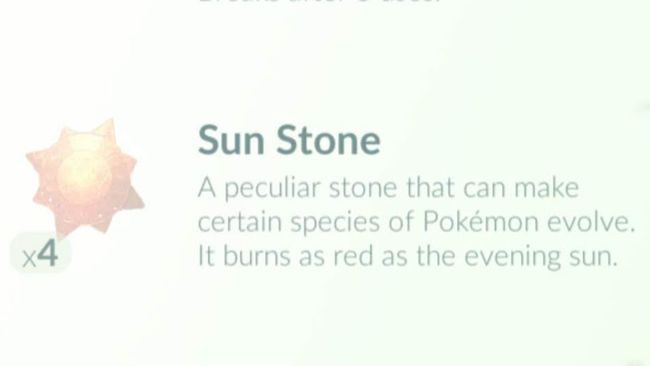 Sun stone pokemon go для каких покемонов