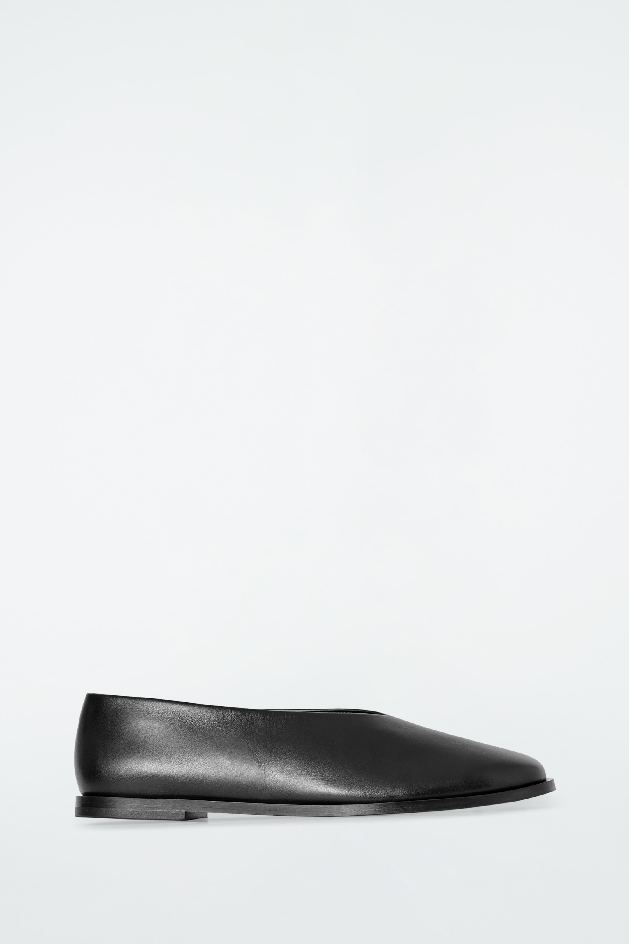 Leather Ballet Flats - Black