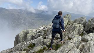 Norrøna Falketind Gore-Tex Paclite Jacket: running on Tryfan