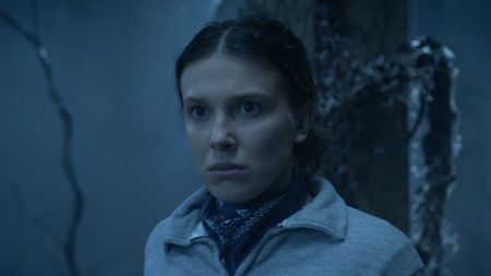 Eleven after entering the Upside Down in Stranger Things 5.