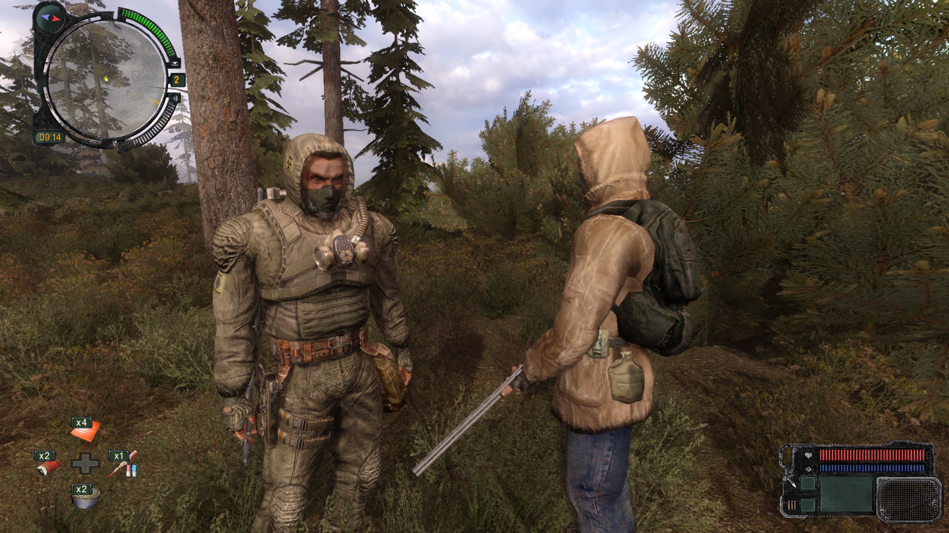 Two Stalkers stand in the wilderness.