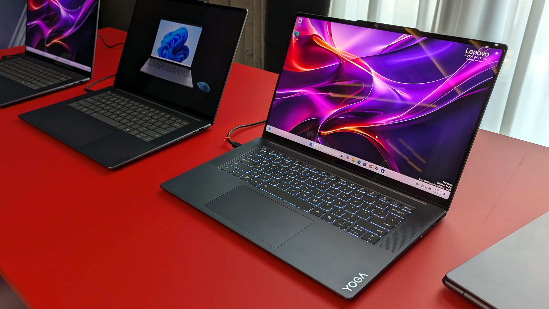 Lenovo Yoga Slim 7i Aura Edition laptop on display at Lenovo Innovation World 2024