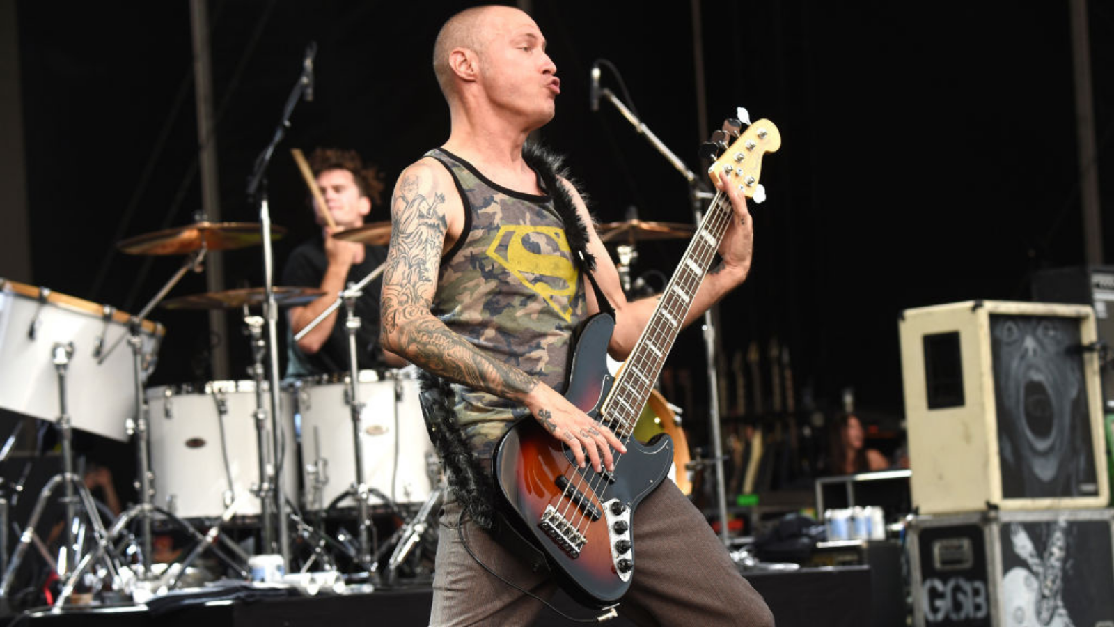 Sam Rivers of Limp Bizkit performs on stage during Lollapalooza 2021 at Grant Park on July 31, 2021 in Chicago, Illinois.