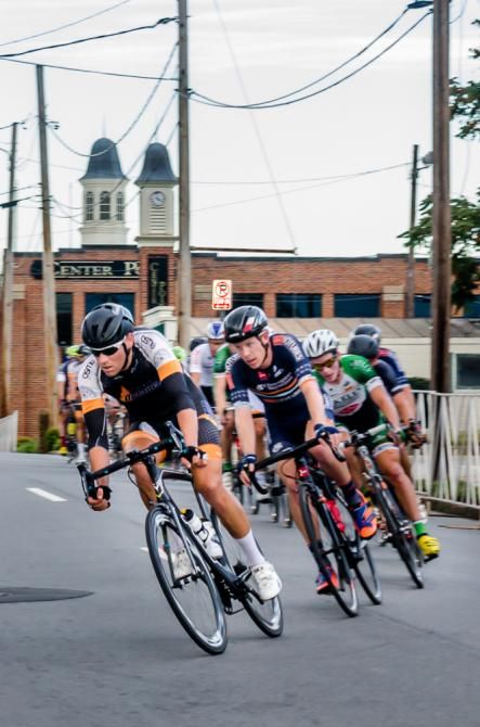 The racers take a turn in downtown High Point