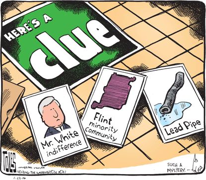 Political cartoon U.S. Flint water scandal