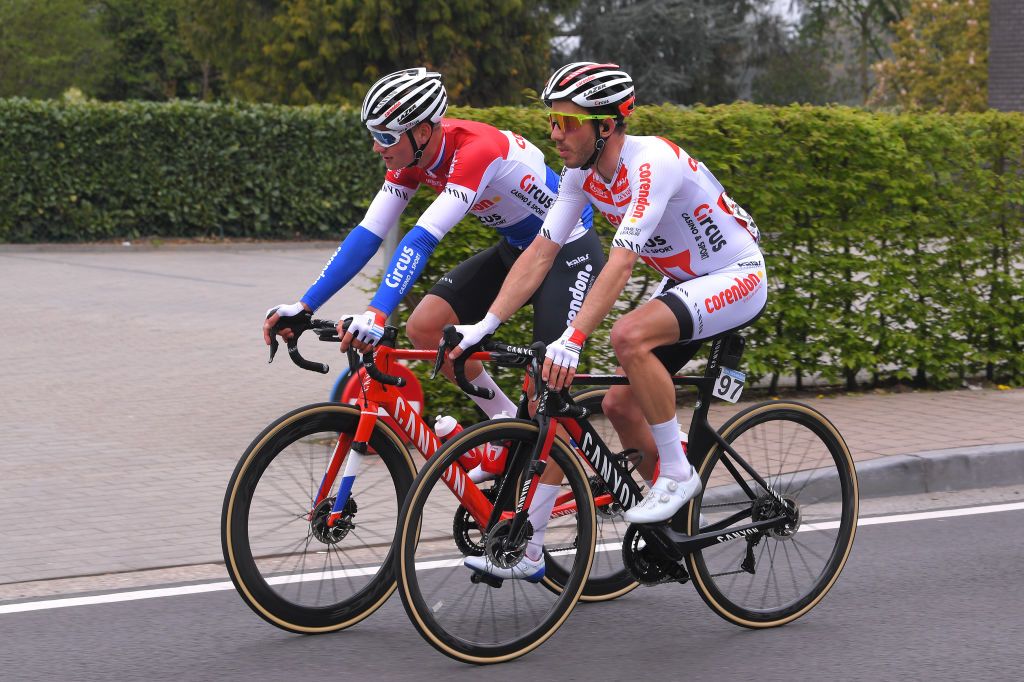 Mathieu van der Poel and teammate Philip Walsleben