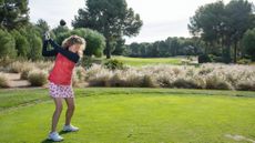 Katie Dawkins on the tee