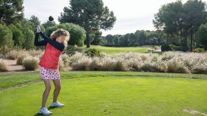 Katie Dawkins on the tee