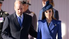 Prince William and Catherine, Princess of Wales during the ceremonial welcome for the state visit to the UK of the President of the Federal Republic of Germany