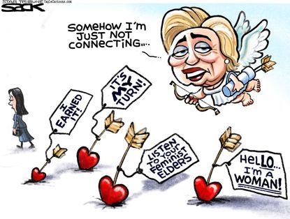 Political Cartoon U.S. Hillary Valentine