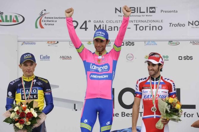 Diego Ulissi (Lampre-Merida) beat Rafal Majka (Saxo-Tinkoff) and Dani Moreno (Katusha) to win Milano-Torino.