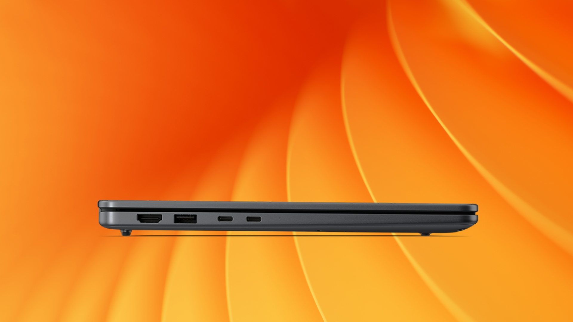 Dell Pro laptop from the side.