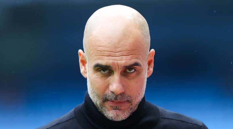 Manchester City manager Pep Guardiola during his side&#039;s Premier League win over Leeds in May 2023.