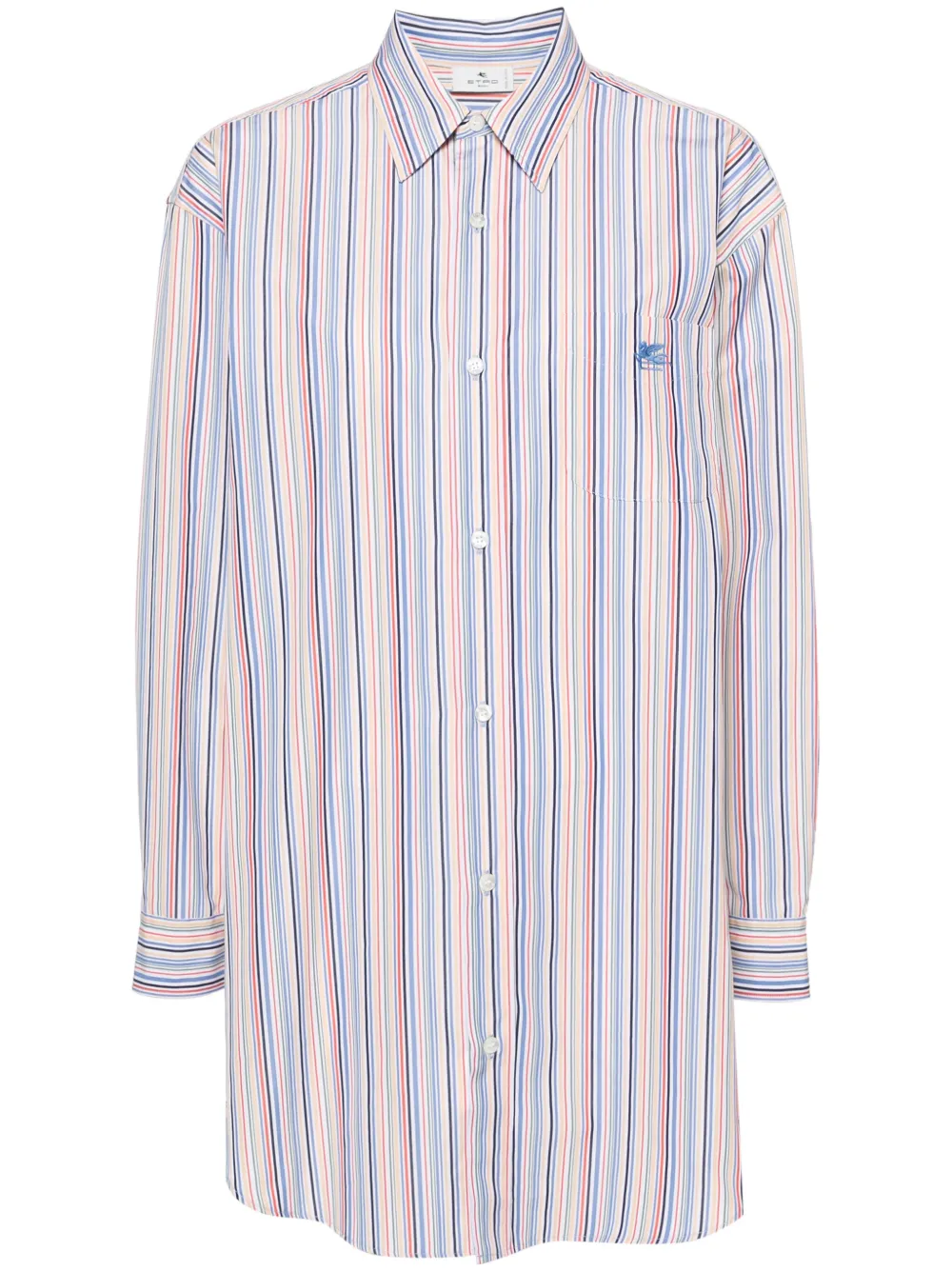 Etro Pegaso-Embroidered Striped Shirt | 38