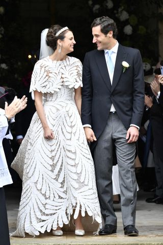OLYMPIA, PRINCESS BONAPARTE in her wedding dress