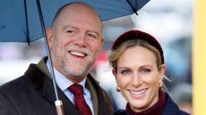 Mike Tindall and Zara Tindall attend the New Year's Day Racing Meet at Cheltenham Racecourse on January 1, 2025