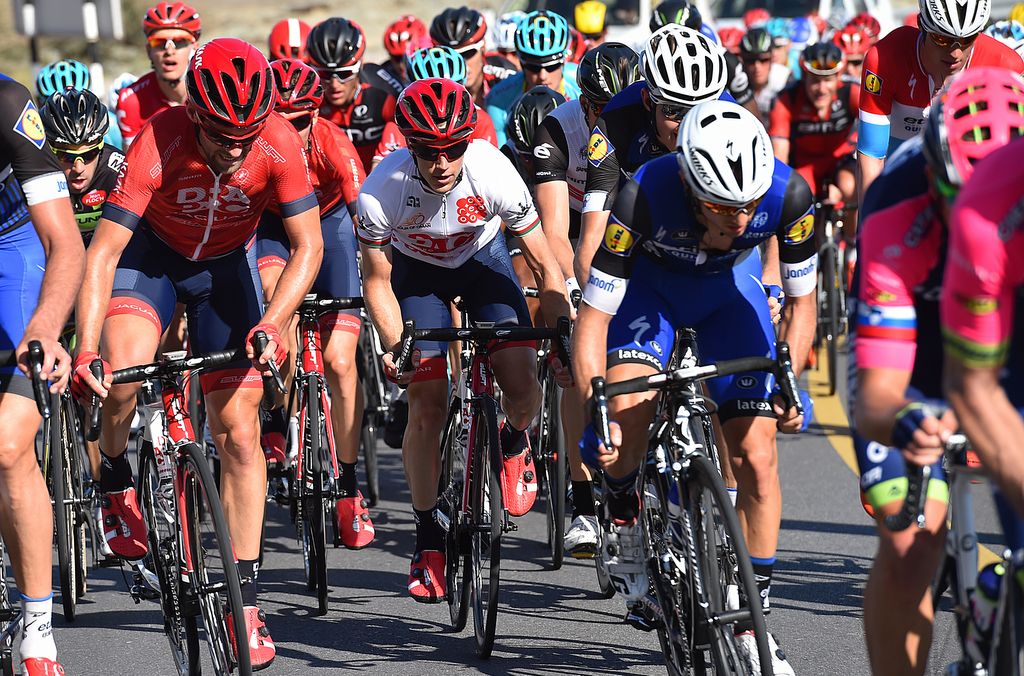 Brendan Canty sitting in the peloton at the Tour of Oman