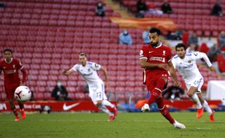 Mohamed Salah scores a penalty against Leeds