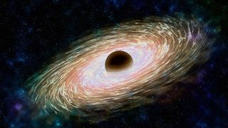 Black hole and accretion disk.