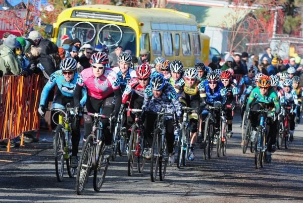 Kari Studley (Velo Bella) getting the hole shot at the start.