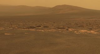 Opportunity approaching the western rim of Endeavor Crater.