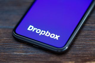 Dropbox logo displayed on a smartphone