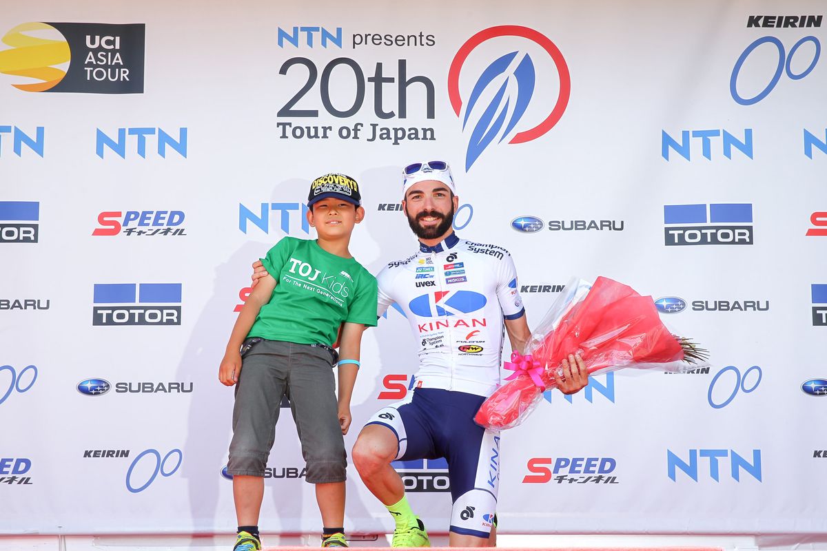 Marcos Garcia (Kinan Cycling Team) on the podium