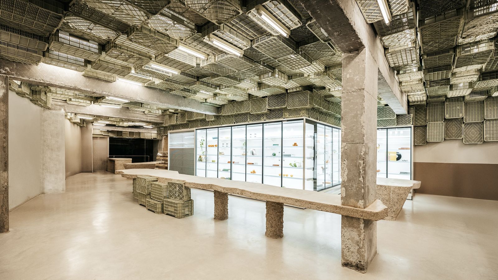 Brutalist store interior