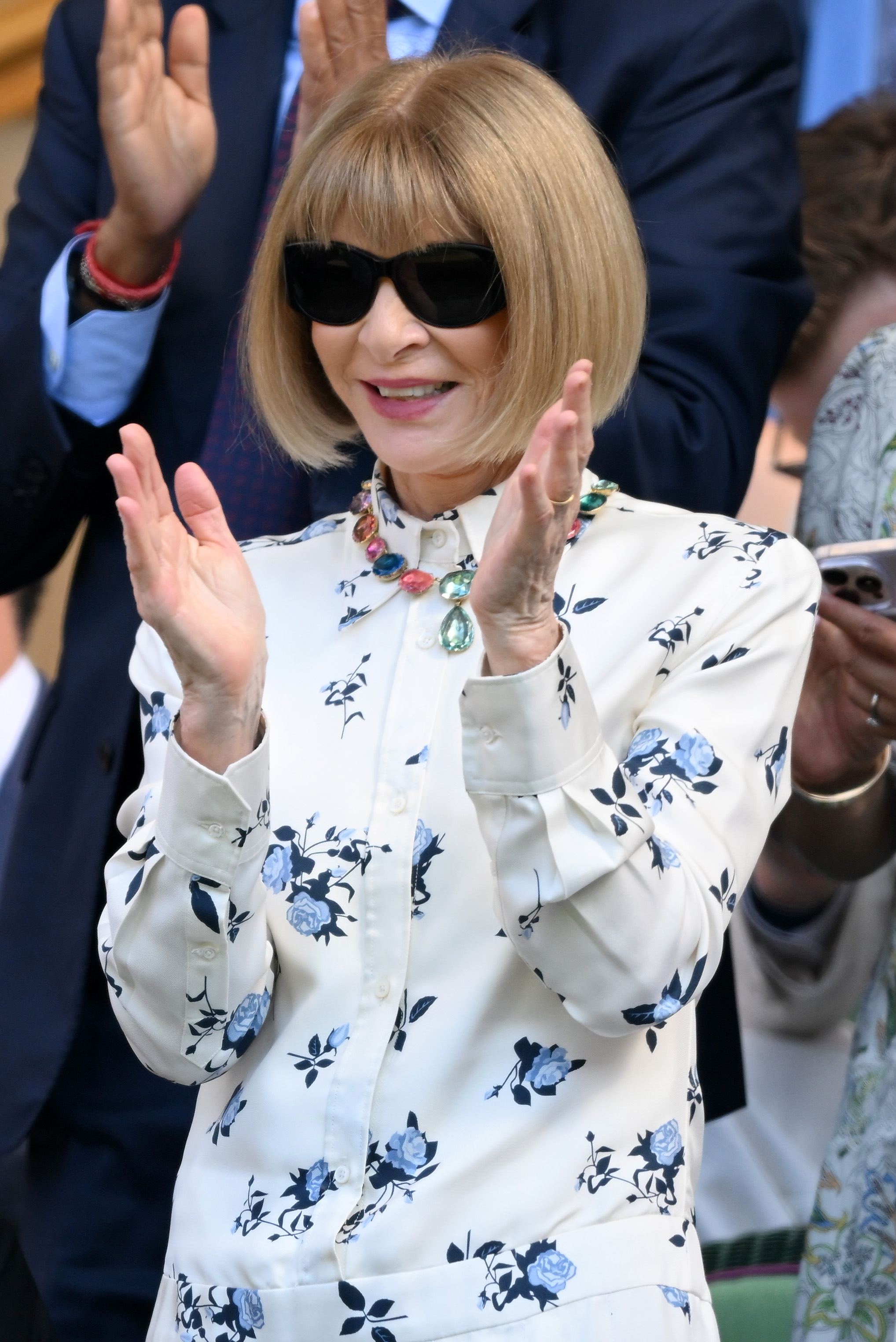 Anna Wintour wore a drop-waist dress to Wimbledon in July 2025