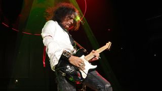 Joe Perry of Aerosmith performs at UBS Arena on September 09, 2023 in Elmont, New York