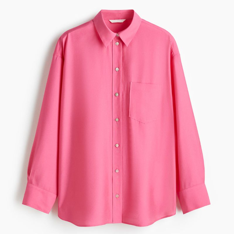 pink button up shirt from H&amp;amp;M